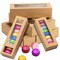 15 Pack Brown Kraft Macaron Boxes with Clear Display Window,Small Macaron Container Bakery Packaging Box for Truffles Desserts Mini Cupcake Muffins Cookies(6-7 Cavities,8" x 2.8" x 2")